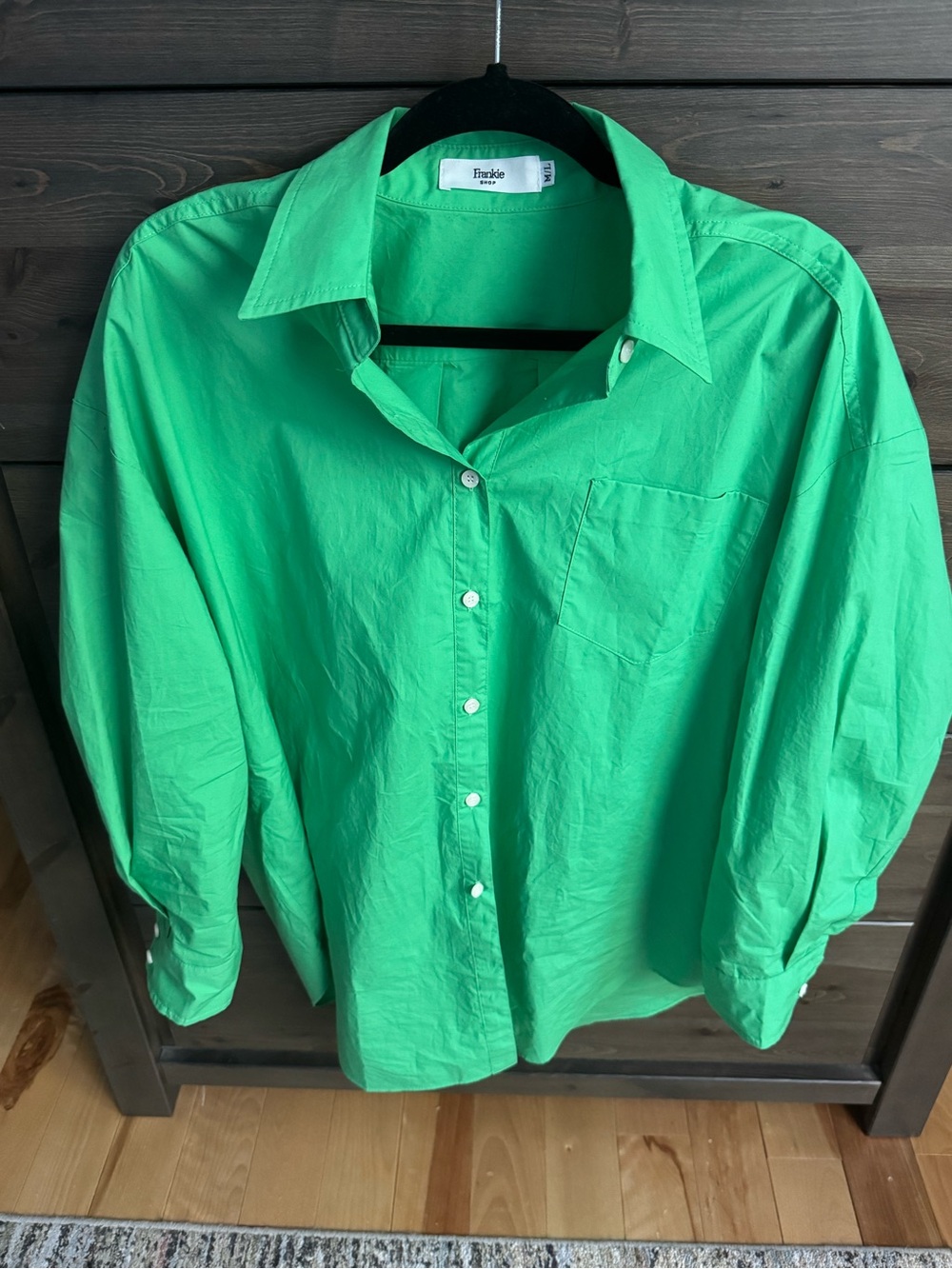 Frankie Shop Bright Green Button-Down Shirt